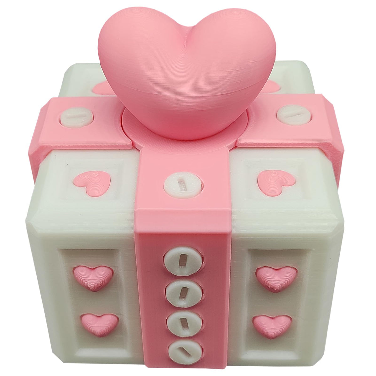 Annoying Gift Box with Screws, Annoying Present Prank Screw Box, Money Card Container Novelty Box, Take Apart Puzzle Surprise Funny (Pink White-Medium Size)