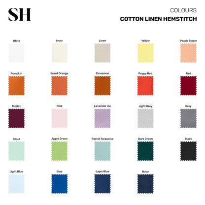 Solino Home Yellow Placemats Set of 4 - Cotton Linen Hemstitch Placemats 14 x 19 Inch for Spring, Summer, Mothers Day