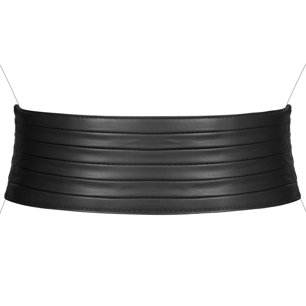 VONMELLI Wide Elastic Belts for Women Dresss Fashion Stretchy Black Waist Leather Belt Ladies Corset Belts, M