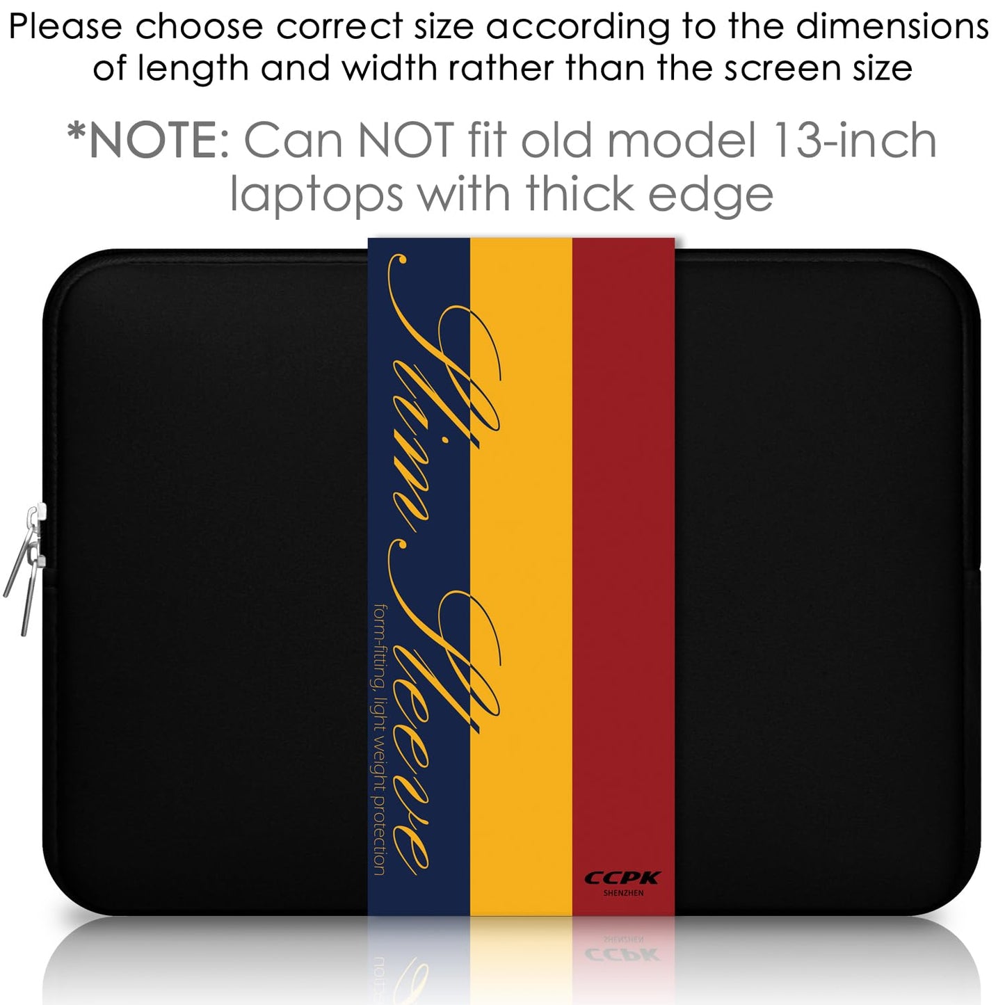 CCPK Laptop Sleeve Case 13 inch for MacBook Air 13.6 inch Mac Pro 13.3" Accessories 13 inch Laptop Computer Sleeve Protective Carrying Case Cover Bag 2025 2024 2022 2020 M4 M3 M2 M1 A3240 A3113, Black