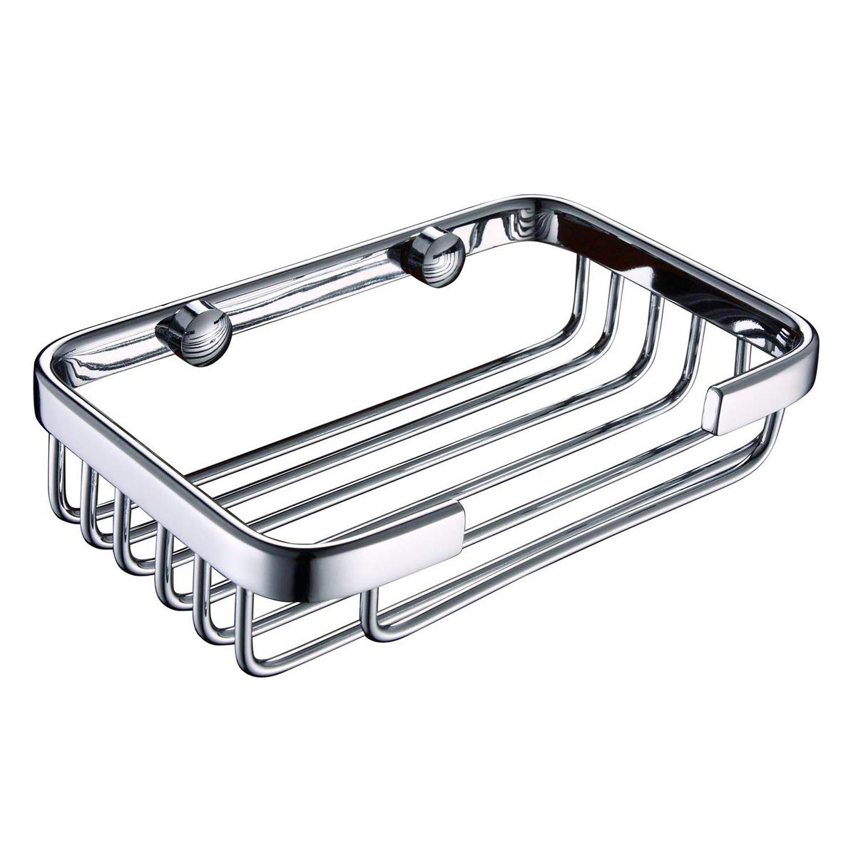 ThinkTop Wall Mounted Soap Dish for Shower Solid Brass Chrome Finished Soap Basket Bathroom & Kitchen, Self Draining Bar Soap Holder, Silver