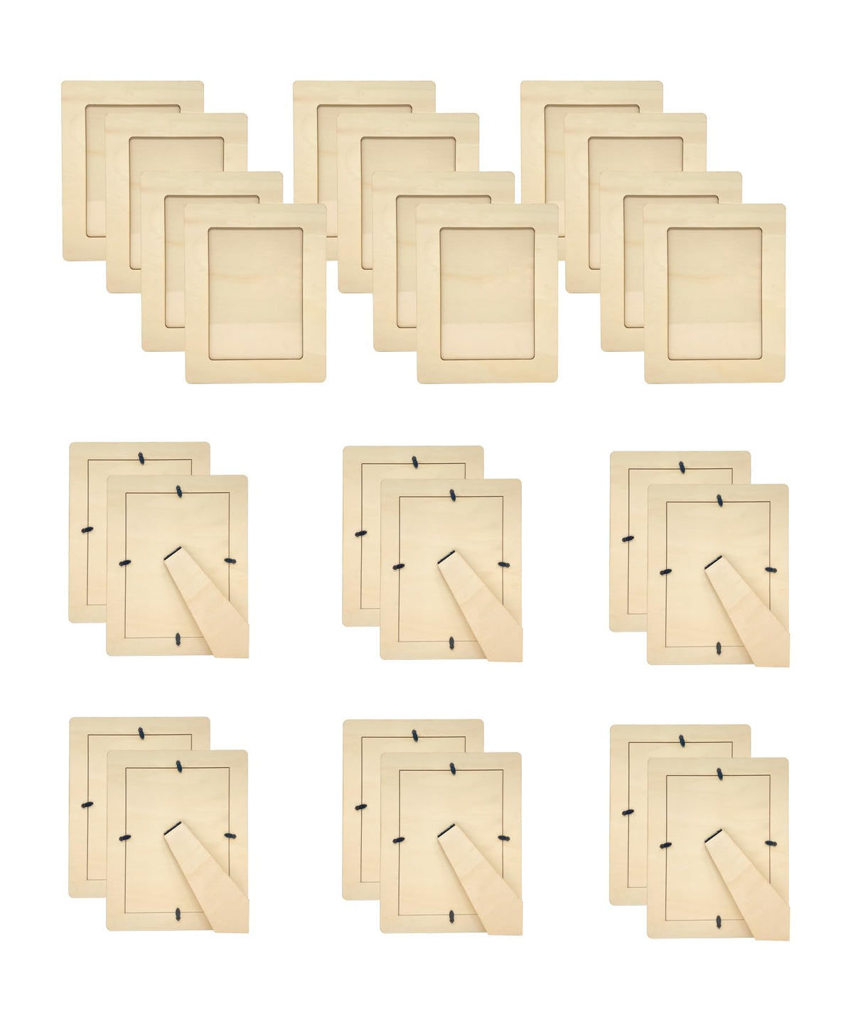 Pack of 24 Wooden Picture Frames Unfinished Wood Photos Frames 5x7 for Crafts