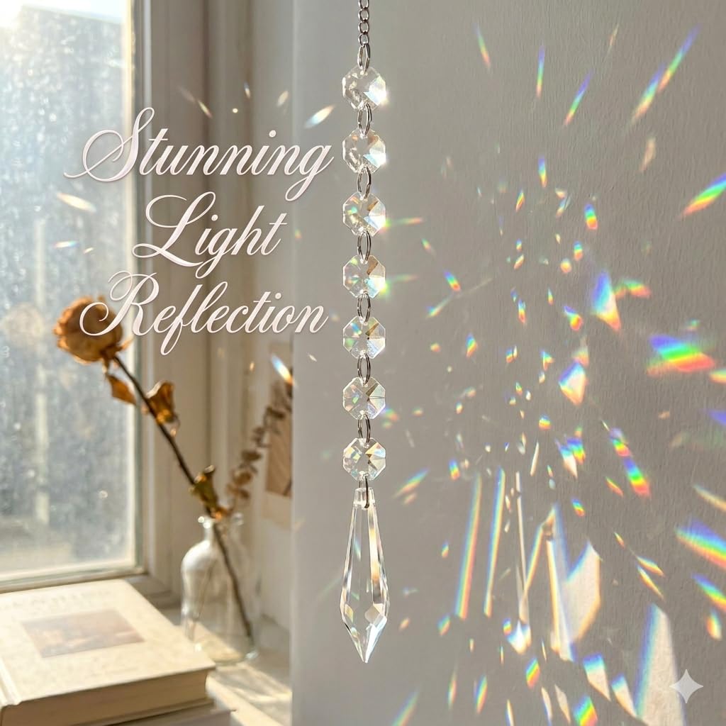 HOHIYA 30 Pack Acrylic Hanging Crystals for Centerpieces, Prism Chandelier Pendants Wedding Decorations Christmas Tree Ornaments Light Reflecting Crystal Garland for DIY Crafts & Home Decor