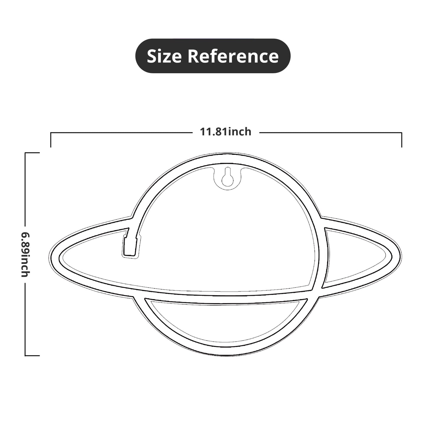 Lumoonosity Planet Neon Sign - USB Powered Saturn LED Light with On/Off Switch, Planet Led Sign for Wall Decor - Aesthetic Hanging Saturn Neon Light for Bedroom, Gaming Room