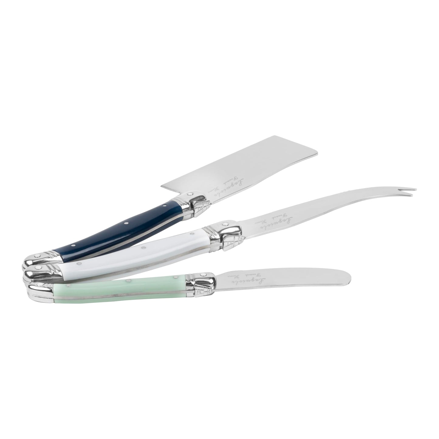 French Home Laguiole Set of 3 Lg Cheese Knives - Sea Salt