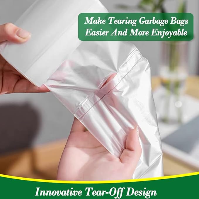Hommaly 2.6 Gallon 120 pcs Small Clear Trash Bags, Strong 2.5 Gallon Garbage