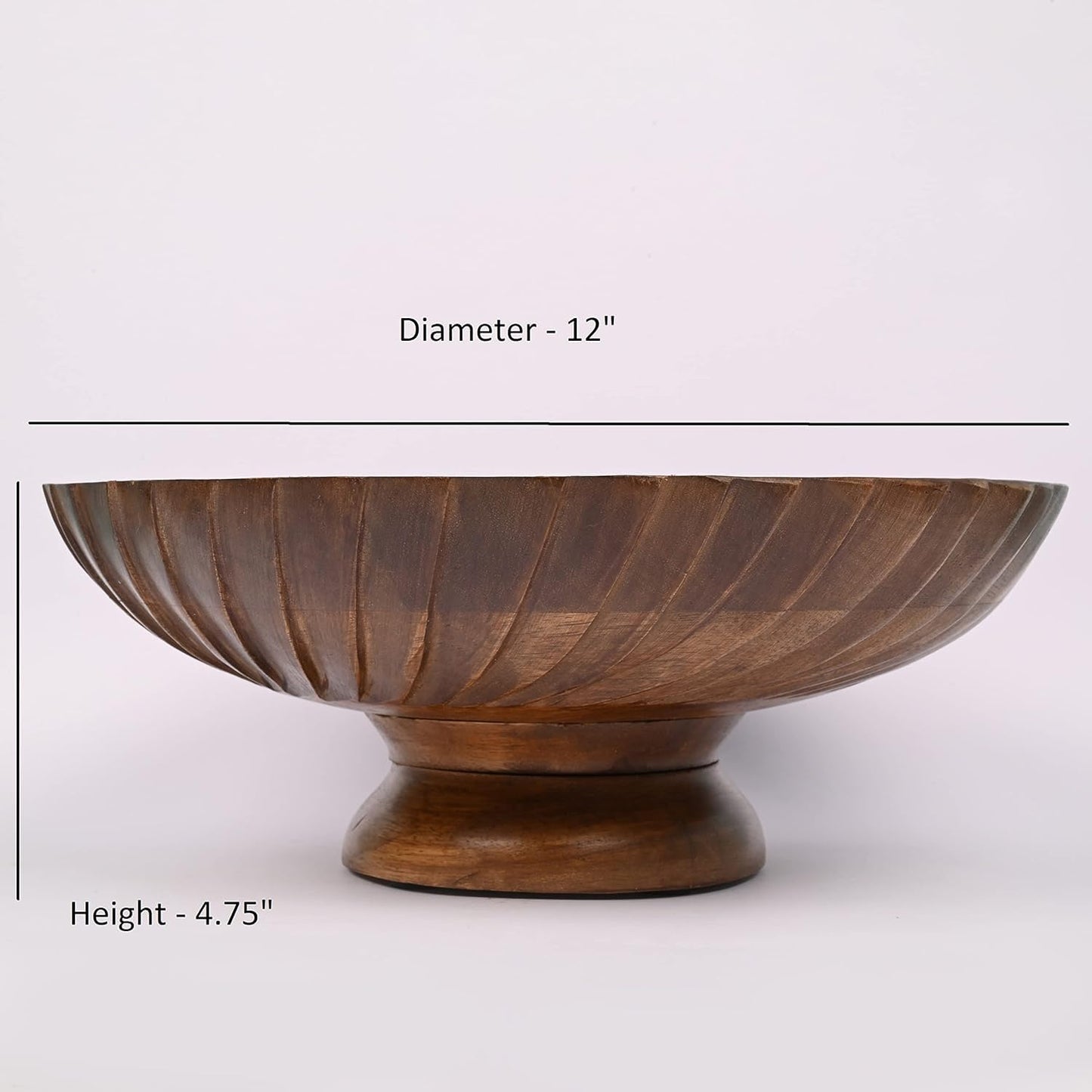 Mahasu Fruit Bowl Wooden Fruit Bowl for Kitchen Counter for Home Decor or Decorative Fruit Bowl for Table (12" X 12'" X 4.75")