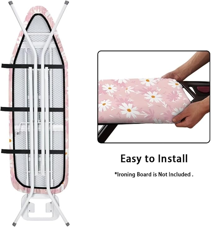 Petal Pink Ironing Covers with Thick Padding and Elasticized Edge Ironing Board