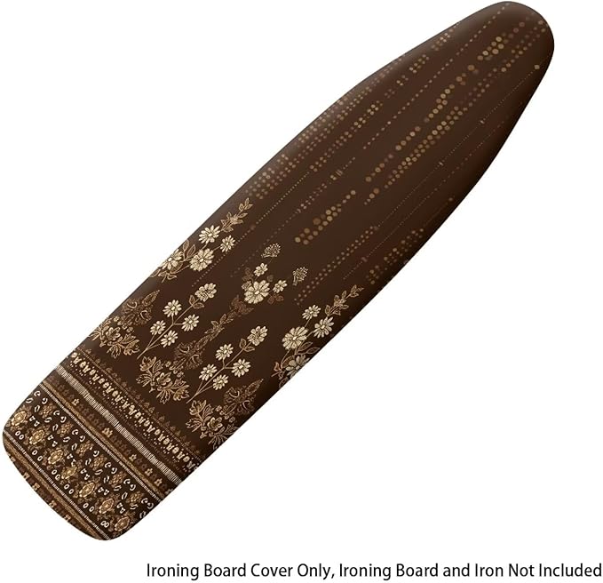 Grey Flower Print Ironing Board Cover and Pad Full Size Iron Board Cover Home