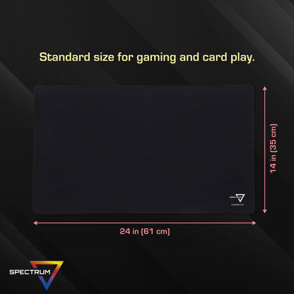 BCW Spectrum Playmat – Black (24" x 14") | Stitched Edges for Durability | Ideal for TCG, Tabletop Gaming & Magic: The Gathering