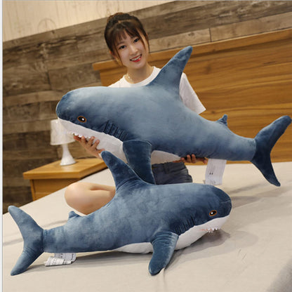 DongAi Plush Shark Toy Pillow, 31-inch Giant Shark Plush Animal Toy Super Soft and Cute Pillow Children’s Boys and Girls Room Decoration Bedtime Gift (Blue, 31 inches)