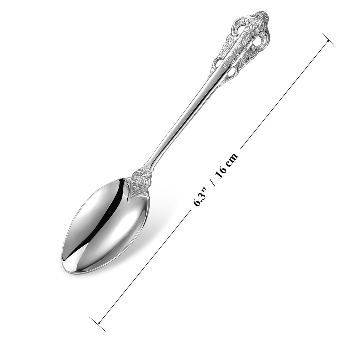 KEAWELL Luxury 6.3" Teaspoons, 18/10 Stainless Steel, Gorgeous Small Spoons, Stirring, Mixing, Sugar, Cake, Dessert Spoons, Mini Antipasto spoons (Silver)