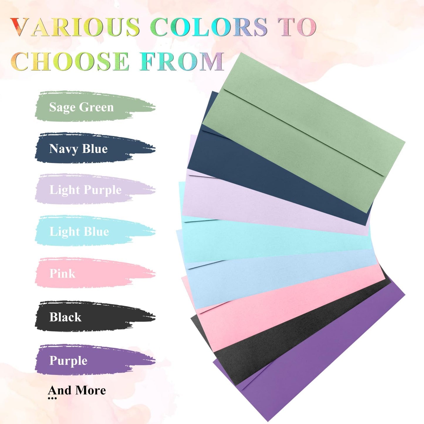 CINSOEN 100 Pack Green #10 Business Envelopes, Standard Envelopes Self Seal, 4 1/8 x 9 1/2 Inch Letter Size Business Mailing Envelopes for Checks Invoices Statements Baby Shower Wedding Birthday
