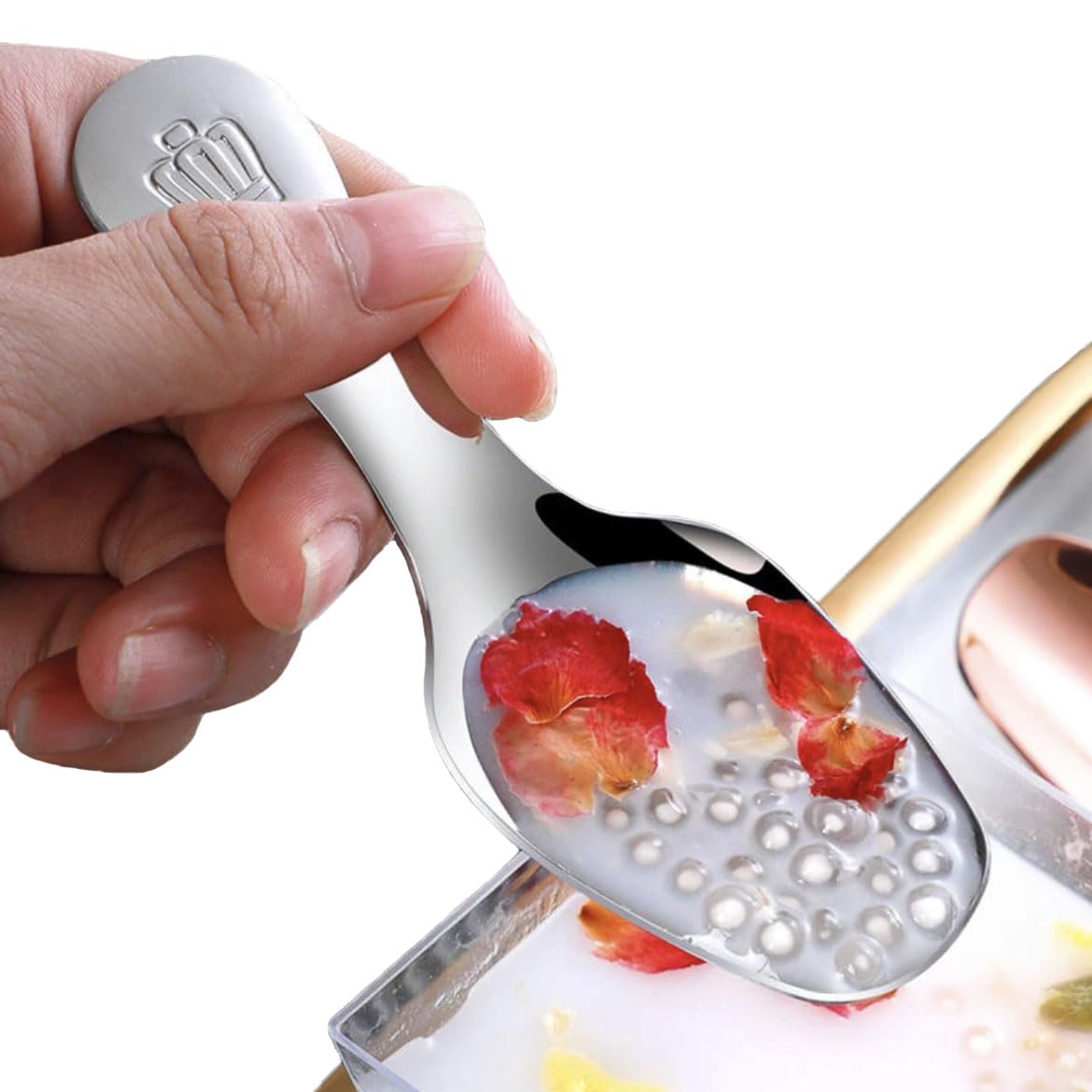 2 Pcs Stainless Steel Mini Dessert Spoons - Short Handle Tasting Scoops for Candy, Salt, Sugar, Coffee | Seasoning Spoon for Ice Cream, Cake, Canisters