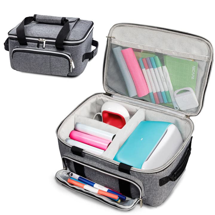 VIGEGARI Carrying Case for Cricut Joy, Tote Bag for Accessories and Supplies, Grey
