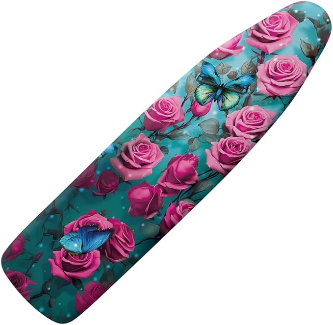 Pink Rose Ironing Board Cover and Pad Heat Reflective Stain Resistant Iron