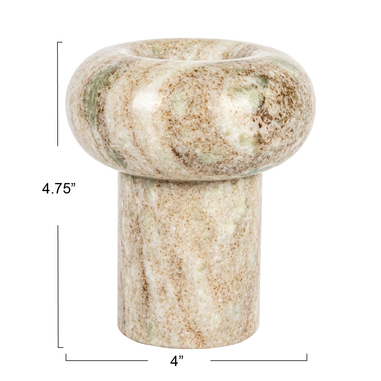 Round Marble Tealight Holder, Beige