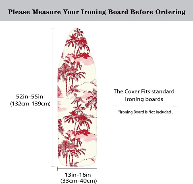 Coconut Tree Print Cover for Ironing Board, Scorch Resistant Ironing Board Cover