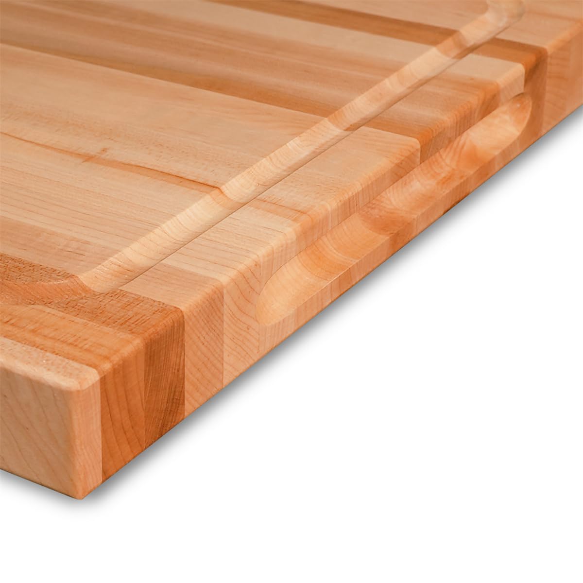 CONSDAN Hard Maple Wood Cutting Board for Kitchen, USA Grown Hardwood, 16 x 12, with Invisible Inner Handle, Prefinished with Food-Grade Oil, Suitable for Kitchen Edge Grain, 1" Thick