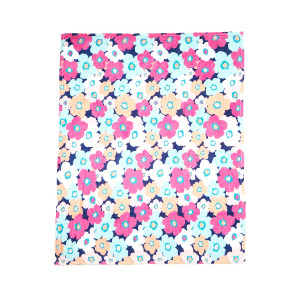 Warm and Cozy Soft Fleece Throw Blanket 60 x 50 Inches (Cheerful Flowers)