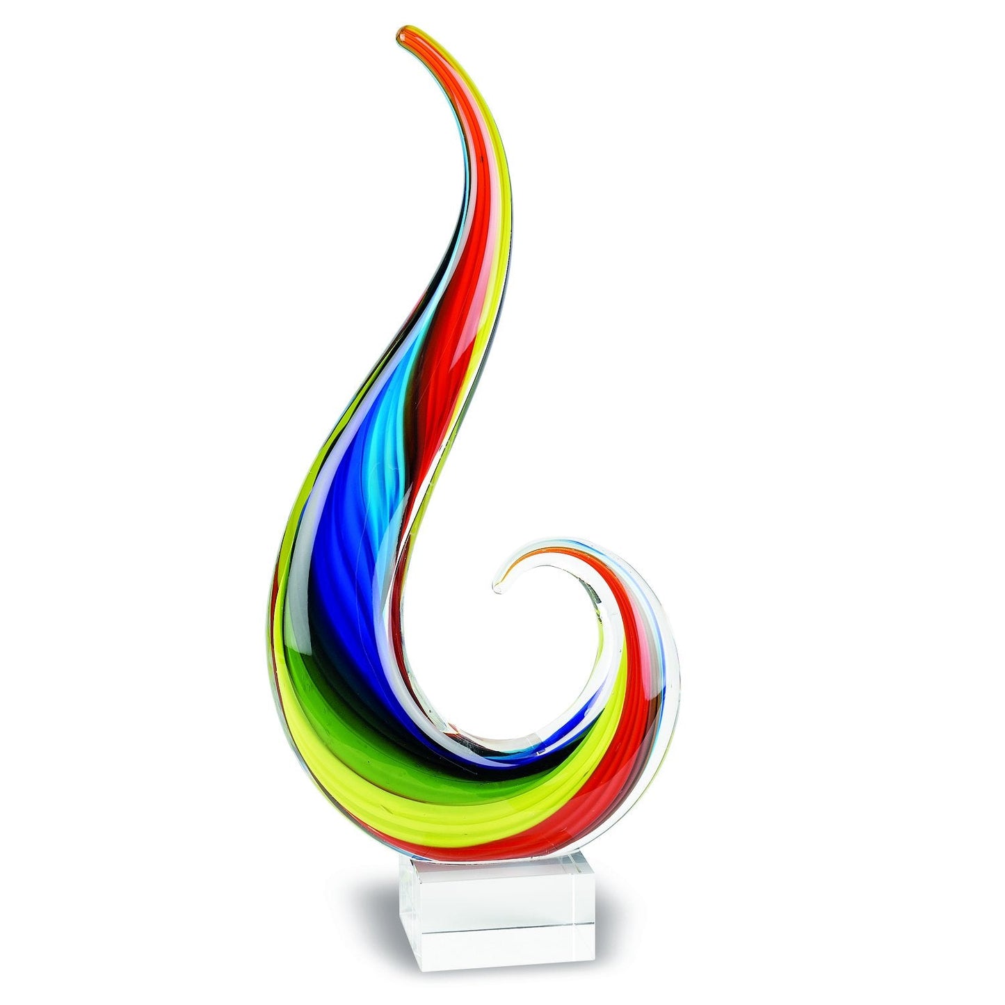 Badash Rainbow Murano-Style Art Glass Sculpture Centerpiece, 12 Inch