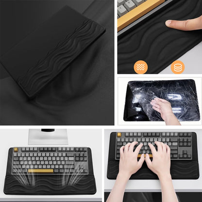 TCOINERY Keyboard Wrist Rest, Mouse Pad Set with Ergonomic Tilted, Memory Foam Pad for Pain Relief, Wrist Rest for Computer Keyboard, Comfortable Typing Support for Office, Home & School, Black