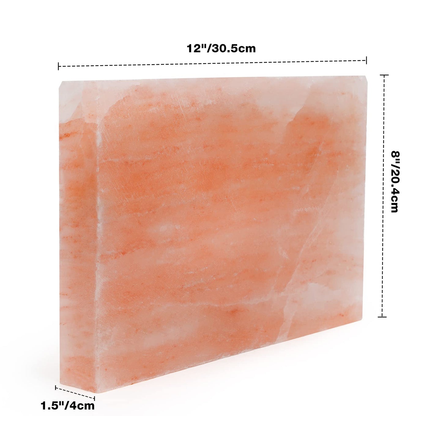 DOBADN Himalayan Salt Block Cooking Plate Safe & Easy Salt Slab and Grilling Stone, 12"x8"x1.5"