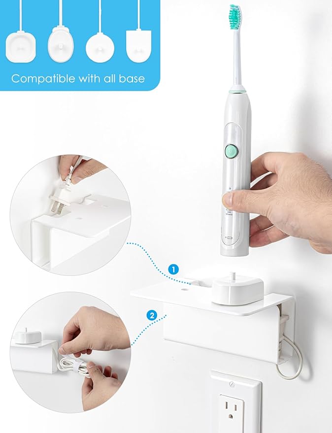 OAPRIRE Electric Toothbrush Holder Wall Mounted, Acrylic Electric Toothbrush