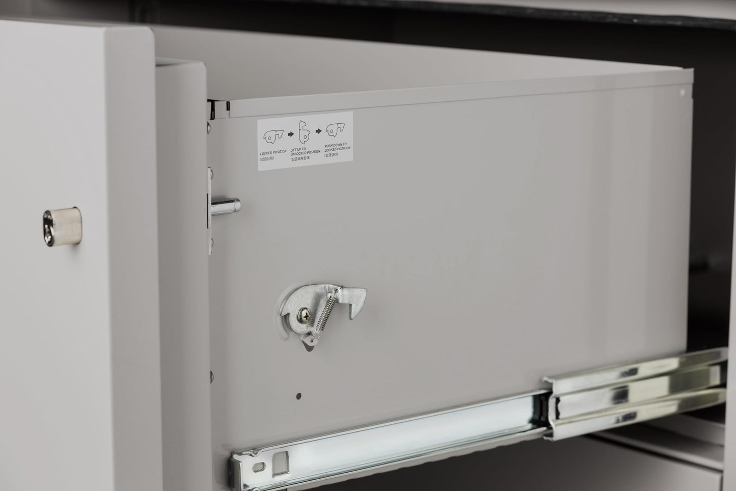 Phoenix Safe 25 inch 4-Drawer Vertical Fireproof File Cabinet – Legal and Letter Size Filing – Key Lock – Water Resistant Seal – Fire and Impact Rated – Light Gray Finish – Model LGL4W25LG