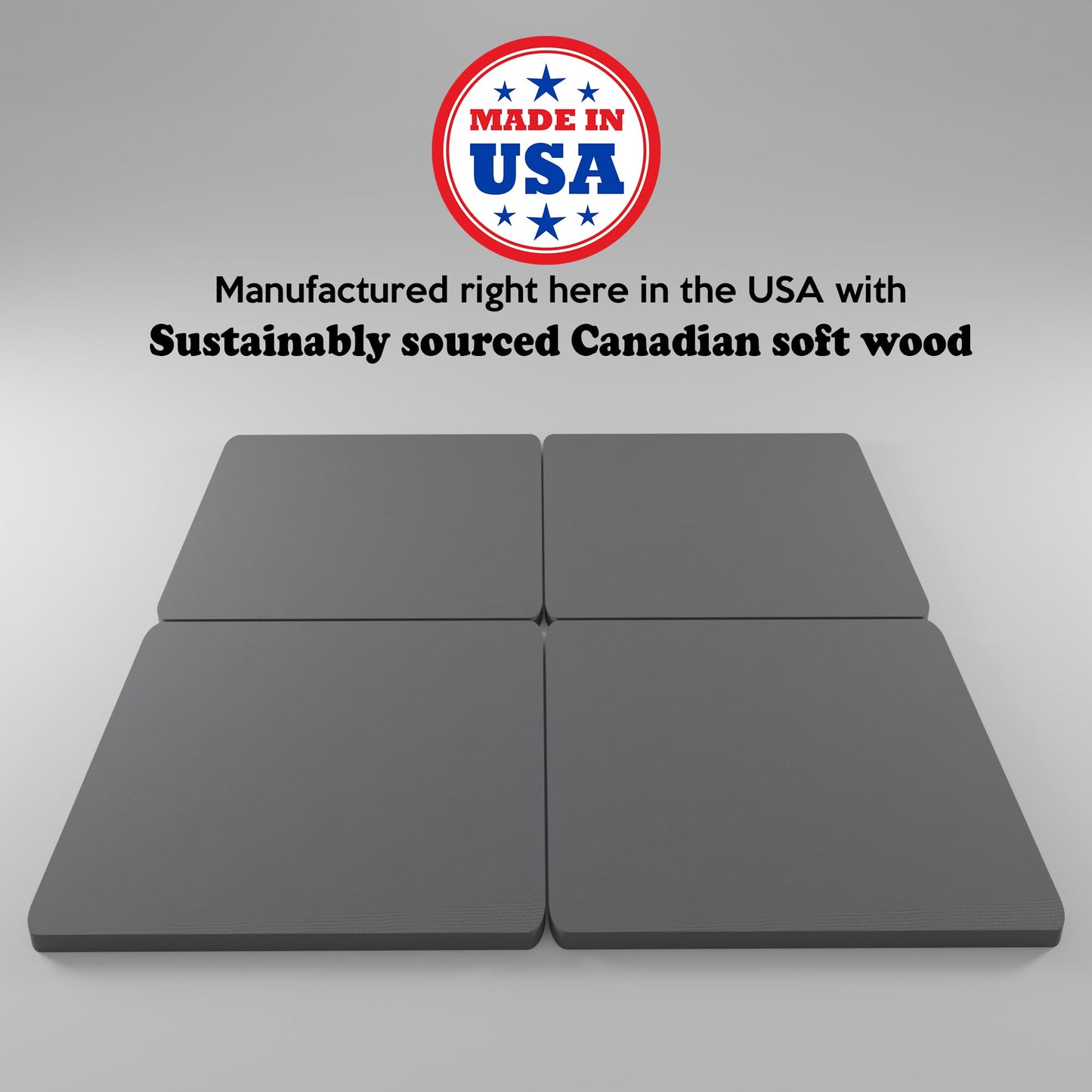 Greaton, 1.5” Split Wood Bunkie Board for Mattress/Bed Support - Fully Assembled, Low Profile Support-Design, Queen(Fold), Gray.