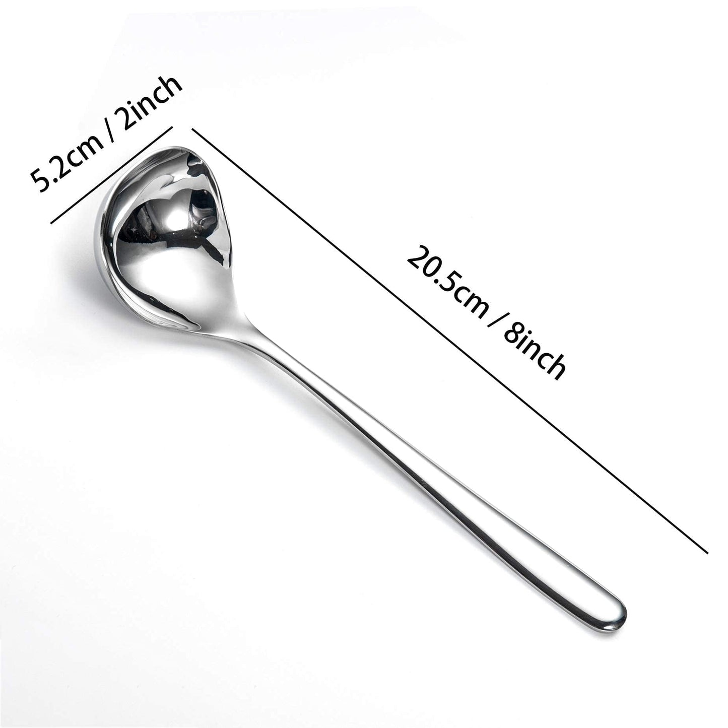 IMEEA 8-Inch Gravy Ladle SUS304 Stainless Steel Serving Ladle, Set of 4