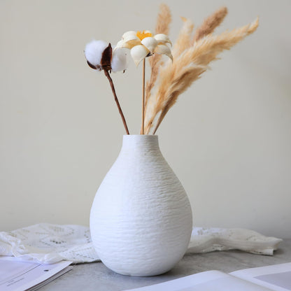 bewbews Snow Inspired Flower Vase, Ceramic Vases, White Vases, Minimalist Design for Elegant Home Decor for Coffee Table, Office Desk, Living Room, Mantel, Bedroom, Bookshelf Decoration