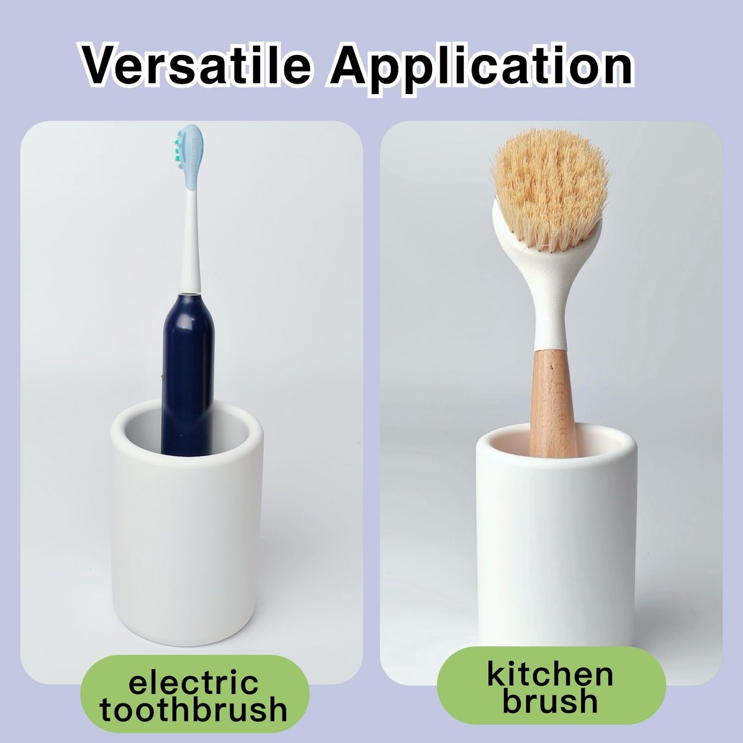 Nature Diatomite Toothbrush Holders for Bathrooms,Drying Stone Electric Toothbrush Holder, Toothpaste Holder, Water-Absorbent, Hand Made, Toothbrush Organizer for Bathroom Countertop, White