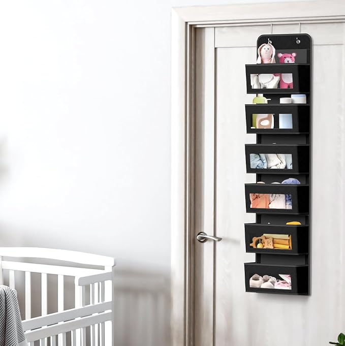 Simple Houseware 6 Clear Window Pocket Over Closet Door Storage Hanging