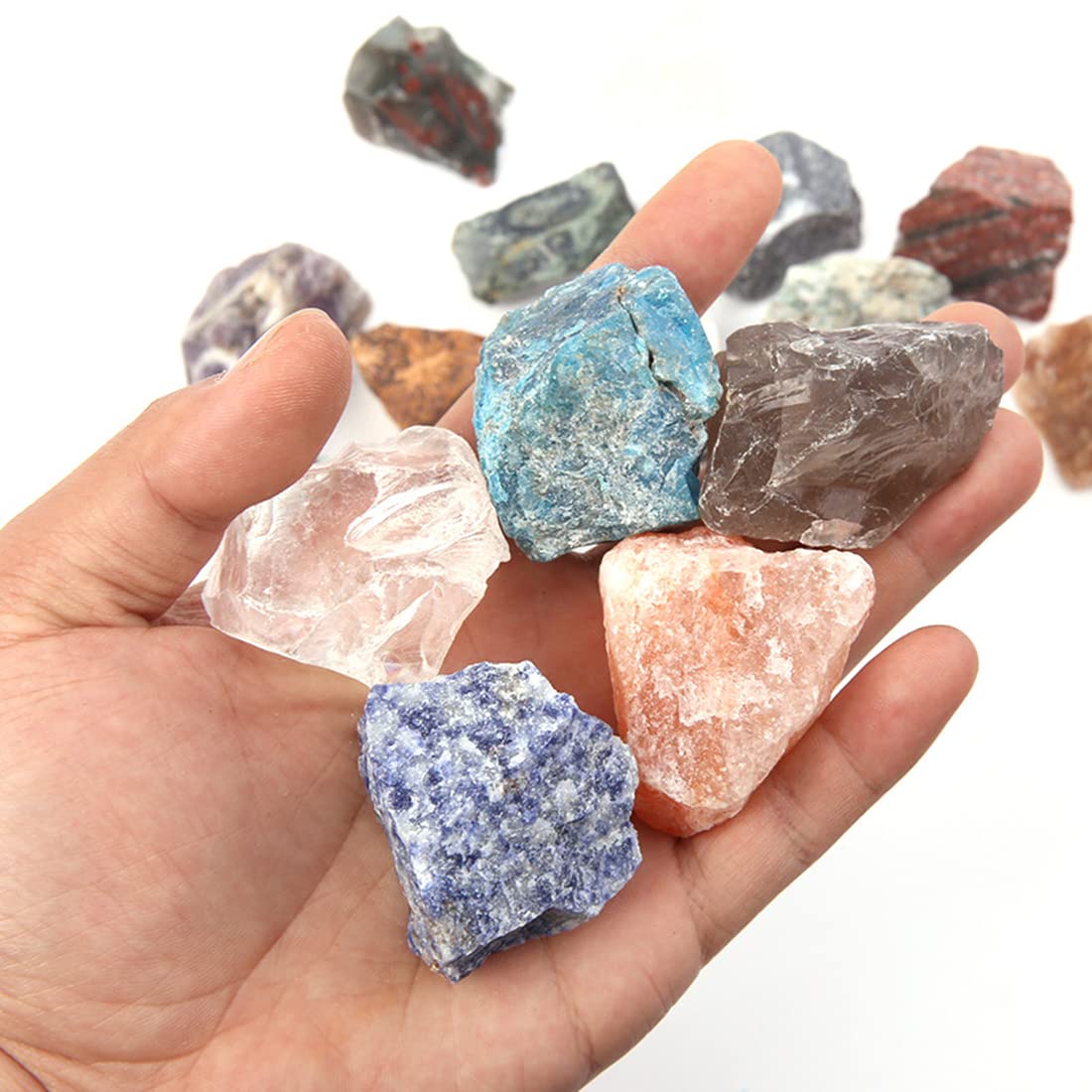 Himalayan Salt Stone Raw Crystals, Large 1.25-2.0" Healing Crystals Natural Rough Stones Crystal for Tumbling, Cabbing, Fountain Rocks, Decoration, Polishing, Wire Wrapping, Wicca & Reiki