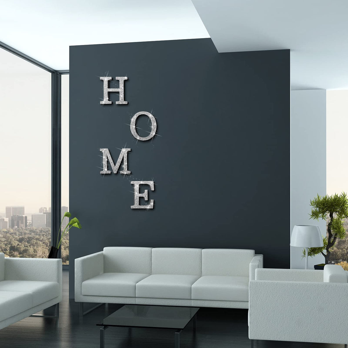 Jetec 4 Pcs Love Home Sign Large Crystal Diamond Letters Shiny Letters Decor Crystal Rhinestone Bling Silver Room Decor Wooden Love/Home Table Topper Wall Art Gift for Bedroom