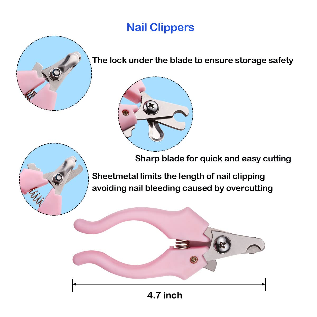 Elfirly Professional Dog Grooming Scissors Kit Stainless Steel Round Tip Cutting Curved Scissors Thinning Shears for Hair Trimming with Extra Dog Nail Clippers & Grooming Comb for Pets