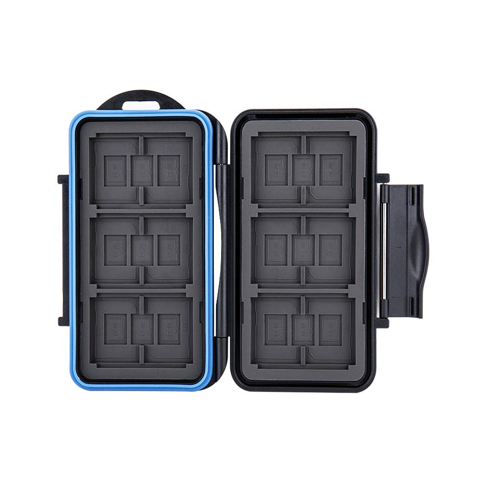 JJC Memory Card Case, SD Card Storage Box for 12 SD Cards + 18 Micro SD + 6 CF Compact Flash Cards (36 Slots)