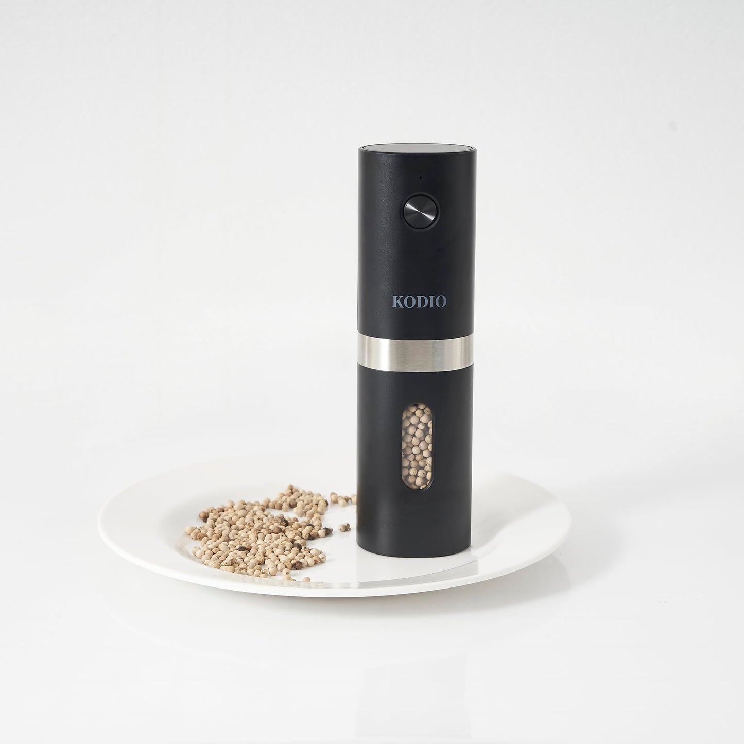 Electric Salt and Pepper Grinder Set, Rechargeable Base, Automatic Salt & Pepper Mill Refillable with USB Cables, Salt and Pepper Shakers, LED Light, One Hand Operation, 2 Adjustable Coarseness Mills