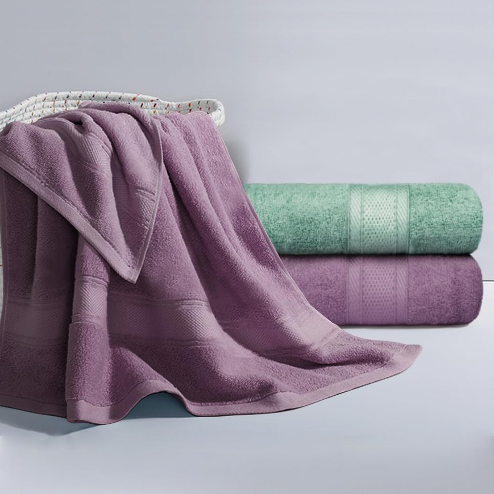 Yoofoss Bamboo Bath Towels 2 Pack Towel Set 500 GSM 70 x 140 cm Extra Large Bath Towels Super Soft & Highly Absorbent Bath Sheets Highly Absorbent and Quick Dry