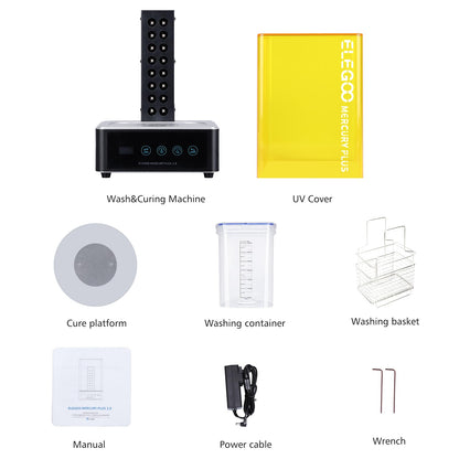 ELEGOO Mercury Plus 2 in 1 Wash and Curing Machine Station V2 for Mars Photon S Photon Mono LCD/DLP/SLA 3D Printers Printed Models