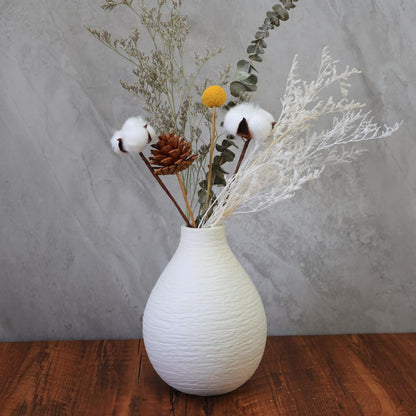bewbews Snow Inspired Flower Vase, Ceramic Vases, White Vases, Minimalist Design for Elegant Home Decor for Coffee Table, Office Desk, Living Room, Mantel, Bedroom, Bookshelf Decoration
