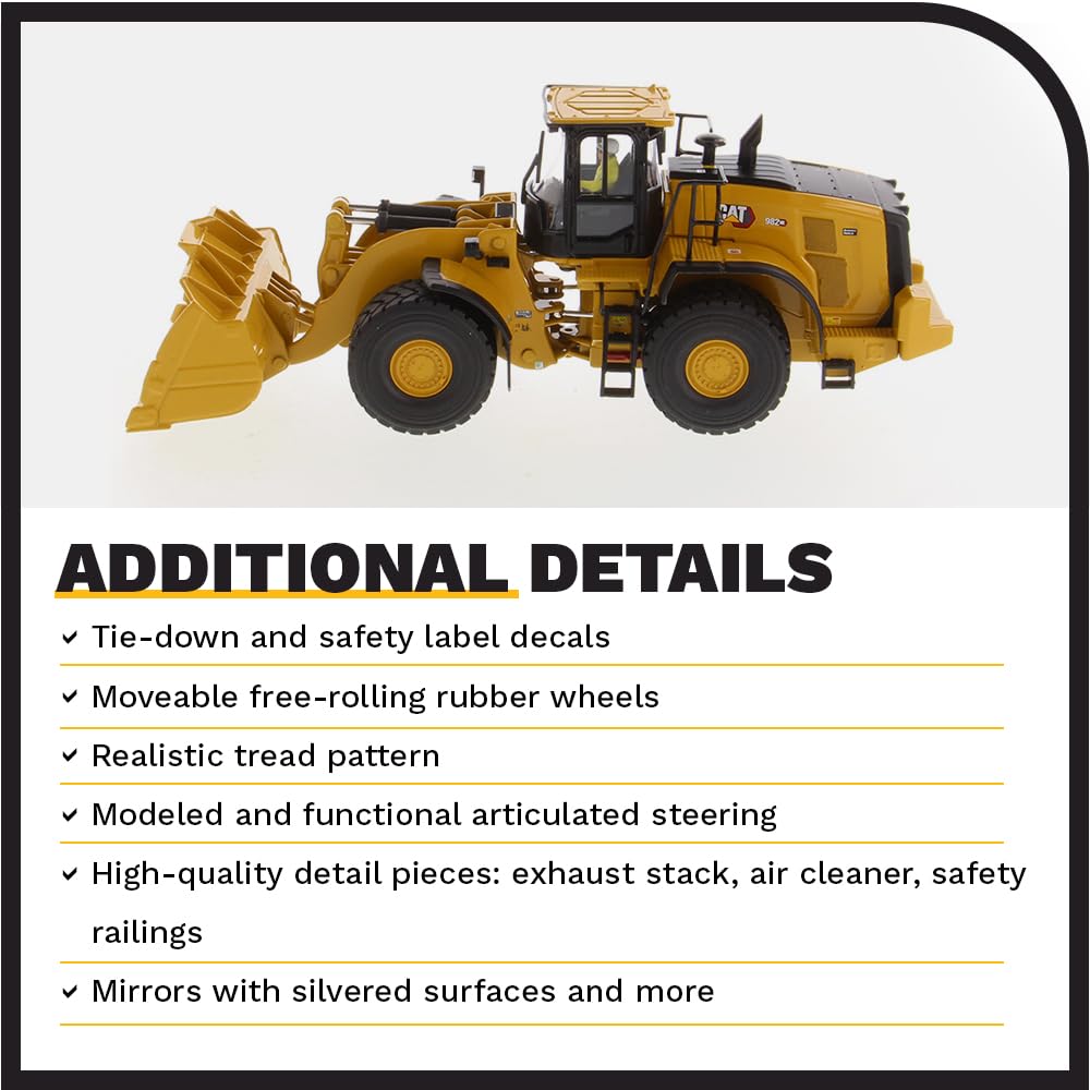 Diecast Masters 1:50 Scale Caterpillar 982 XE Wheel Loader | High Line Series Cat Trucks & Construction Equipment Model 85685