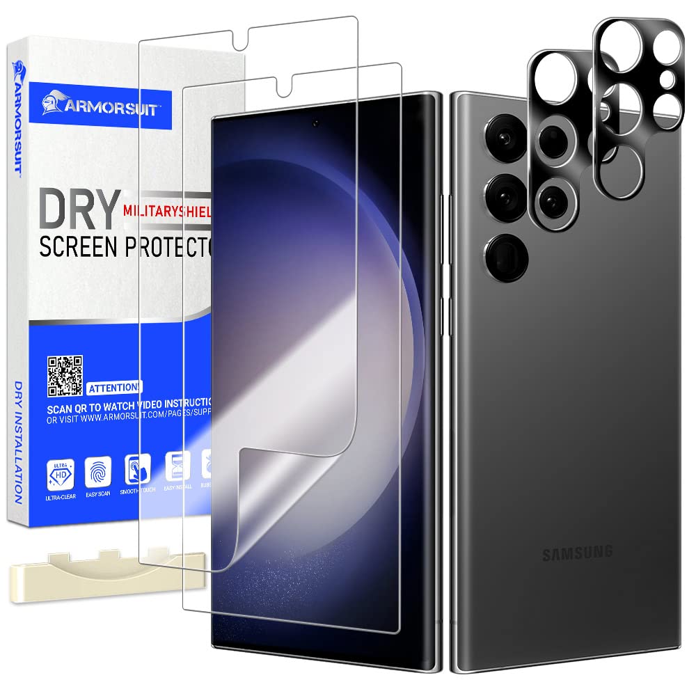 ArmorSuit 2 Pack for Samsung Galaxy S24 Ultra Screen Protector (6.8") Case Friendly MilitaryShield HD Clear Film - Made in USA