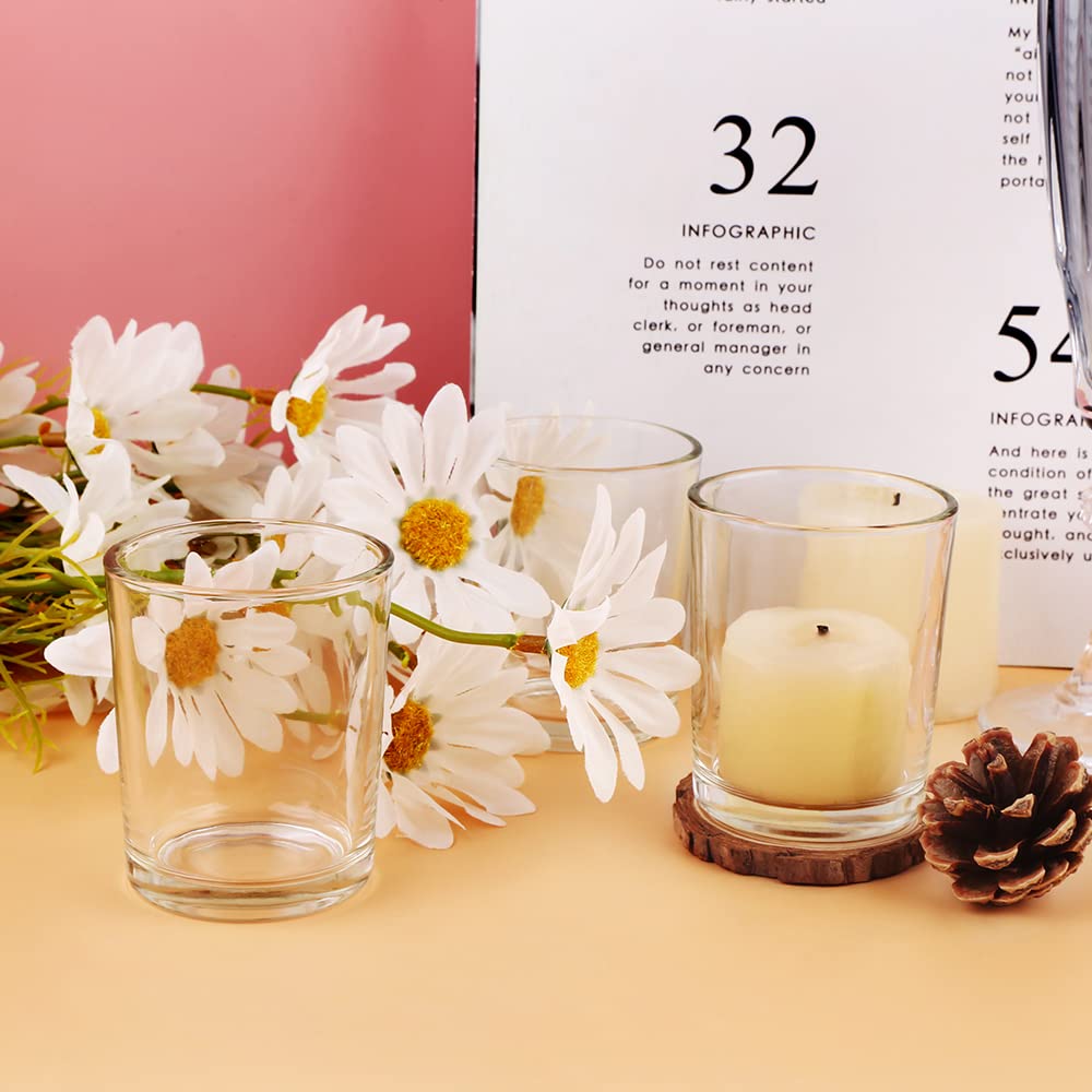 BTGLLAS Clear Mercury Glass Tea Light Holders Set of 36 - Elegant Votive Candle Holders for Weddings, Showers and Home Decor - Perfect for Table Centerpieces and Parties (Glass, Clear)