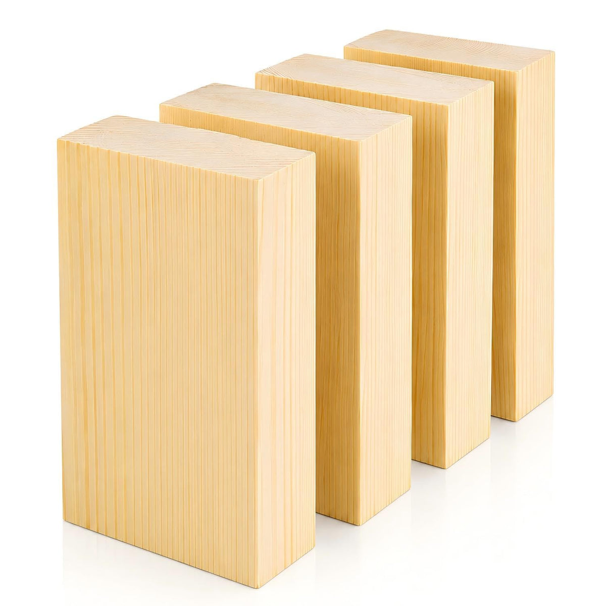 Unfinished Wood Blocks for Crafting, 3X5X1 Inch Wood Carving Blocks, 4 Pcs Solid Pine Wood Blocks for Craft DIY Wood Carving Painting Wall Decorations for Beginners and Adults
