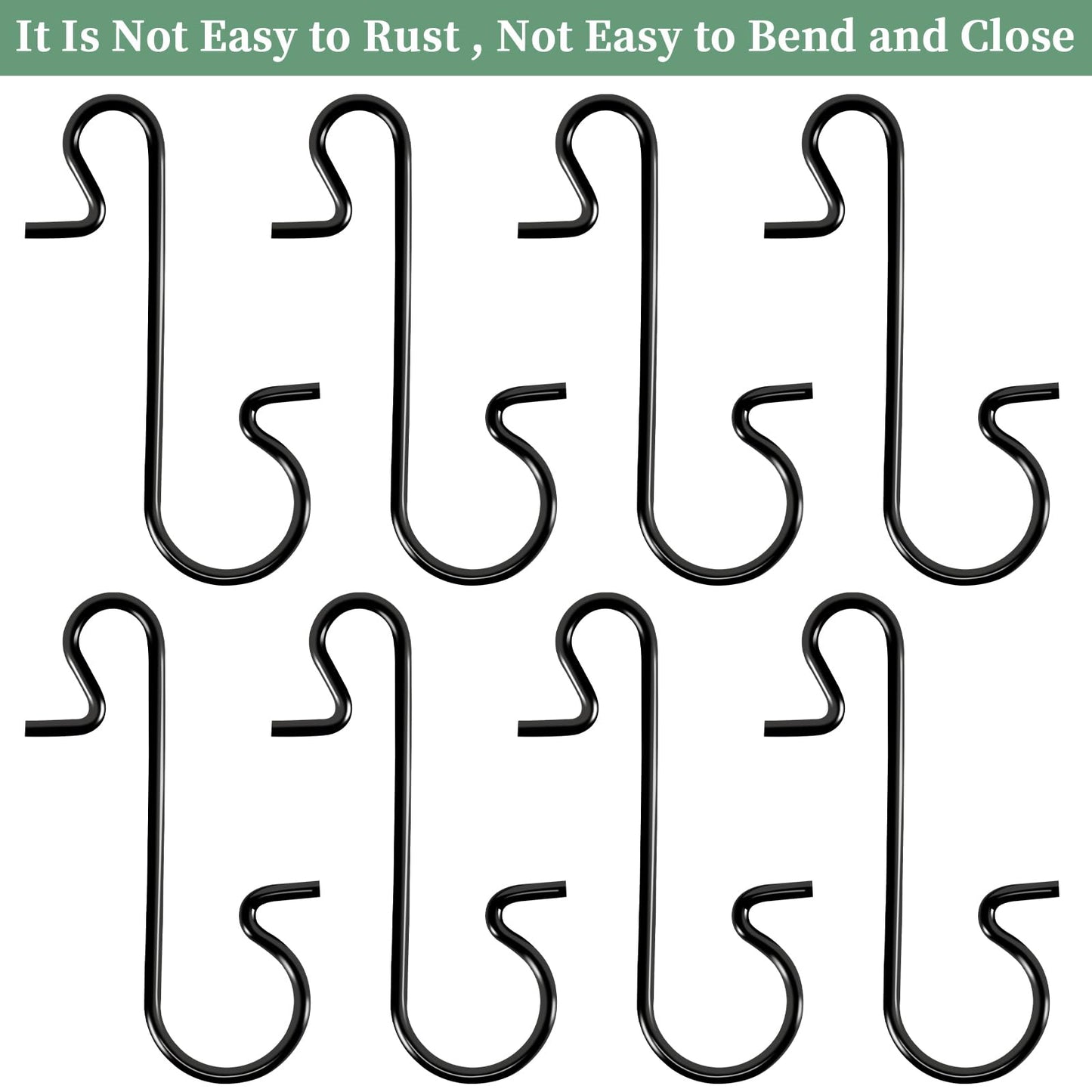 SEPGLITTER 240 PCS Christmas Ornament Hooks Black Metal Wire Hooks S-Shaped Hangers with Storage Box for Hanging Christmas Decoration