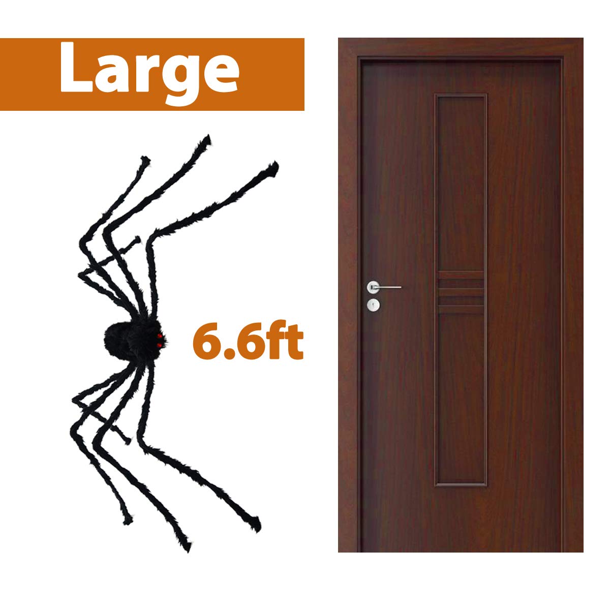 Pawliss Halloween Decorations, 2 Pcs 79.2 Inches Giant Halloween Spider, Halloween Decorations Outdoor Patio Lawn Yard Decor, Fake Large Hairy Spider Props