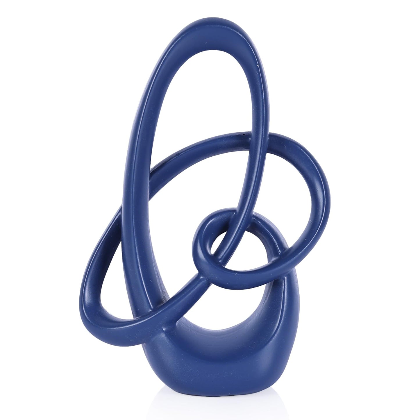 Modern Blue Knots Decor - 7.1" Resin Blue Knot Statue, Abstract Navy Art Sculpture Home Decor for Living Room, Coffee Table, Shelves, Entryway, Office Tabletop Accent, Decorative Knick Knacks Gift