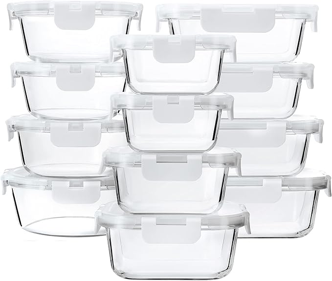 24-Piece Glass Food Storage Containers